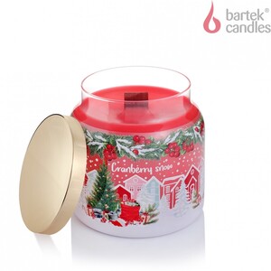 SVEČA CRANBERY SNOW S POKROVOM 450G