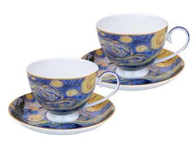 4414 SET 2 KAPUČINO ZVEZDNA NOČ VAN GOGH